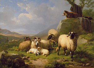 Schapen in een Landschap, 1863